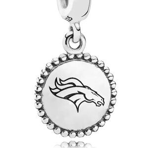 Pandora Silver Charm with Black Design